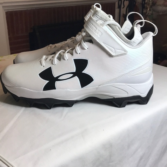 Under Armour Other - Under Armour white & black cleats SZ 14.5E. NWT